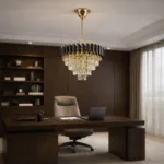 Candelabru Luxury Cristal Black 40 cm – Cristal K9 Premium și Metal Negru, 4 Surse E14, Design Modern pentru Living, Dormitor și Birou - imagine 4