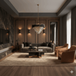 Candelabru Luxury Crystal Black 50 cm – Cristal K9 Premium, 7 Surse, Finisaj Negru Mat și Interior Auriu - imagine 2