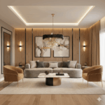 Candelabru Luxury Crystal Black 50 cm – Cristal K9 Premium, 7 Surse, Finisaj Negru Mat și Interior Auriu - imagine 3