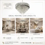 Candelabru Luxury Cristal Chrome 50 cm – Cristal K9 Premium și Metal Argintiu Cromat, 7 Surse E14, Design Modern pentru Living și Dormitor Matrimonial - imagine 6