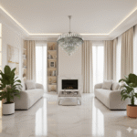 Candelabru Luxury Crystal Chrome 60 cm – Cristal K9 Premium, 8 Surse, Finisaj Argintiu Satinat - imagine 2