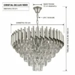 Candelabru Luxury Cristal Chrome 50 cm – Cristal K9 Premium și Metal Argintiu Cromat, 7 Surse E14, Design Modern pentru Living și Dormitor Matrimonial - imagine 9