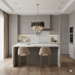 Candelabru Luxury Crystal Black 30 cm – Cristal K9 Premium, 3 Surse, Finisaj Negru Mat și Interior Auriu - imagine 2