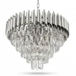 Candelabru Luxury Cristal Chrome 50 cm – Cristal K9 Premium și Metal Argintiu Cromat, 7 Surse E14, Design Modern pentru Living și Dormitor Matrimonial