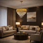 Candelabru Luxury Cristal Gold 40 cm – Cristal K9 Premium și Metal Auriu , 4 Surse E14, Design Modern pentru Dormitor, Hol și Living - imagine 4