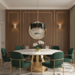 Candelabru Modern Prism Black 40 cm – Cristal K9 Premium, 5 Surse, Finisaj Negru Mat Texturat - imagine 3