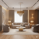 Candelabru Luxury Crystal Gold 50 cm – Cristal K9 Premium, 7 Surse, Finisaj Auriu Satinat - imagine 2