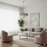 Candelabru Luxury Crystal White 50 cm – Cristal K9 Premium, 7 Surse, Finisaj Alb Mat și Auriu - imagine 3