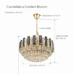 Candelabru Golden Bloom 60 cm – Cristal K9 Premium Transparent și Fumuriu, 10 Becuri E14, Design Modern de Lux pentru Living și Dining - imagine 9
