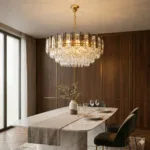 Candelabru Golden Bloom 60 cm – Cristal K9 Premium Transparent și Fumuriu, 10 Becuri E14, Design Modern de Lux pentru Living și Dining - imagine 4