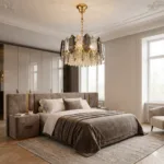 Candelabru Elegant Gold Smoke 40 cm – Cristal K9 Premium Fumuriu și Transparent, 6 Becuri E14, Design Modern de Lux pentru Living, Dining și Dormitor Master - imagine 4