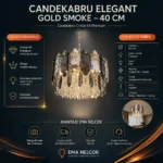 Candelabru Elegant Gold Smoke 40 cm – Cristal K9 Premium Fumuriu și Transparent, 6 Becuri E14, Design Modern de Lux pentru Living, Dining și Dormitor Master - imagine 11