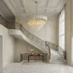 Candelabru Luxury Cristal White 50 cm – Cristal K9 Premium și Metal Alb, 7 Surse E14, Design Modern pentru Living și Dormitor Matrimonial - imagine 4