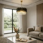 Candelabru Modern Prism Black 50 cm – Cristal K9 Premium Transparent și Metal Negru, 8 Becuri E14, Design Modern de Lux pentru Living și Dining - imagine 3