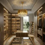 Candelabru Modern Prism Gold 40 cm – Cristal K9 Premium Transparent și Metal Auriu, 5 Becuri E14, Design Exclusiv pentru Dormitor, Hol și Living - imagine 3