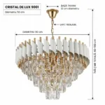 Candelabru Luxury Cristal White 50 cm – Cristal K9 Premium și Metal Alb, 7 Surse E14, Design Modern pentru Living și Dormitor Matrimonial - imagine 9