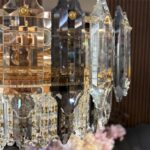 Candelabru Elegant Gold Smoke 50 cm – Cristal K9, Mix Sticlă Fumuriu-Transparent, 9 Surse - imagine 7