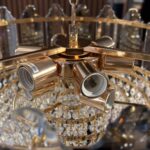 Candelabru Elegant Gold Smoke 50 cm – Cristal K9, Mix Sticlă Fumuriu-Transparent, 9 Surse - imagine 6