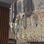 Candelabru Elegant Gold Smoke 50 cm – Cristal K9, Mix Sticlă Fumuriu-Transparent, 9 Surse - imagine 3