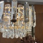 Candelabru Golden Bloom 40 cm – Cristal K9 Premium, Design Floral, 5 Surse, Finisaj Auriu Regal - imagine 3