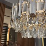 Candelabru Golden Bloom 40 cm – Cristal K9 Premium, Design Floral, 5 Surse, Finisaj Auriu Regal - imagine 5