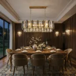 Candelabru Elegant Gold Smoke – Grand Edition, 80 cm Lungime, Cristal K9 Premium Fumuriu și Transparent, 12 Surse E14, Design Liniar de Lux pentru Dining și Living-uri Grandioase - imagine 4