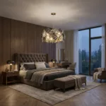 Candelabru Diamond Smoke 40 cm – Cristale K9 Fațetate în Nuanțe de Fum și Clar, 4 Surse E14, Design Modern de Lux pentru Living sau Dormitor Master - imagine 4