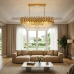 Candelabru Luxury Cristal Gold - Grand Edition 80 cm – Cristal K9 Premium și Metal Auriu, 8 Becuri E27, Design Modern pentru Dining și Living - imagine 3