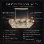 Candelabru Luxury Cristal Chrome - Grand Edition 80 cm – Cristal K9 Premium și Metal Argintiu Cromat, 8 Surse E14, Design Modern pentru Dining și Living Luminos - imagine 10