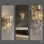 Aplică Imperial Cristal Gold – Cascade de Lumină, 2 Surse, Cristal K9 și Finisaj Gold Premium - imagine 2