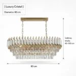 Candelabru Luxury Cristal White - Grand Edition 80 cm – Cristal K9 Premium și Metal Alb, 8 Surse E14, Design Modern pentru Dining și Living Luminos - imagine 9