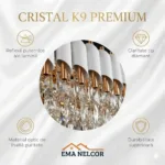 Candelabru Luxury Cristal White - Grand Edition 80 cm – Cristal K9 Premium și Metal Alb, 8 Surse E14, Design Modern pentru Dining și Living Luminos - imagine 7