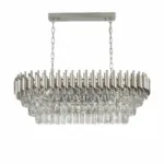 Candelabru Luxury Cristal Chrome - Grand Edition 80 cm – Cristal K9 Premium și Metal Argintiu Cromat, 8 Surse E14, Design Modern pentru Dining și Living Luminos