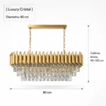 Candelabru Luxury Cristal Gold - Grand Edition 80 cm – Cristal K9 Premium și Metal Auriu, 8 Becuri E14, Design Modern pentru Dining și Living - imagine 9