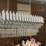 Candelabru Luxury Cristal Chrome - Grand Edition 80 cm – Cristal K9 Premium și Metal Argintiu Cromat, 8 Surse E14, Design Modern pentru Dining și Living Luminos - imagine 14