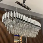 Candelabru Luxury Cristal Chrome - Grand Edition 80 cm – Cristal K9 Premium și Metal Argintiu Cromat, 8 Surse E14, Design Modern pentru Dining și Living Luminos - imagine 2