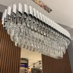 Candelabru Luxury Cristal Chrome - Grand Edition 80 cm – Cristal K9 Premium și Metal Argintiu Cromat, 8 Surse E14, Design Modern pentru Dining și Living Luminos - imagine 11