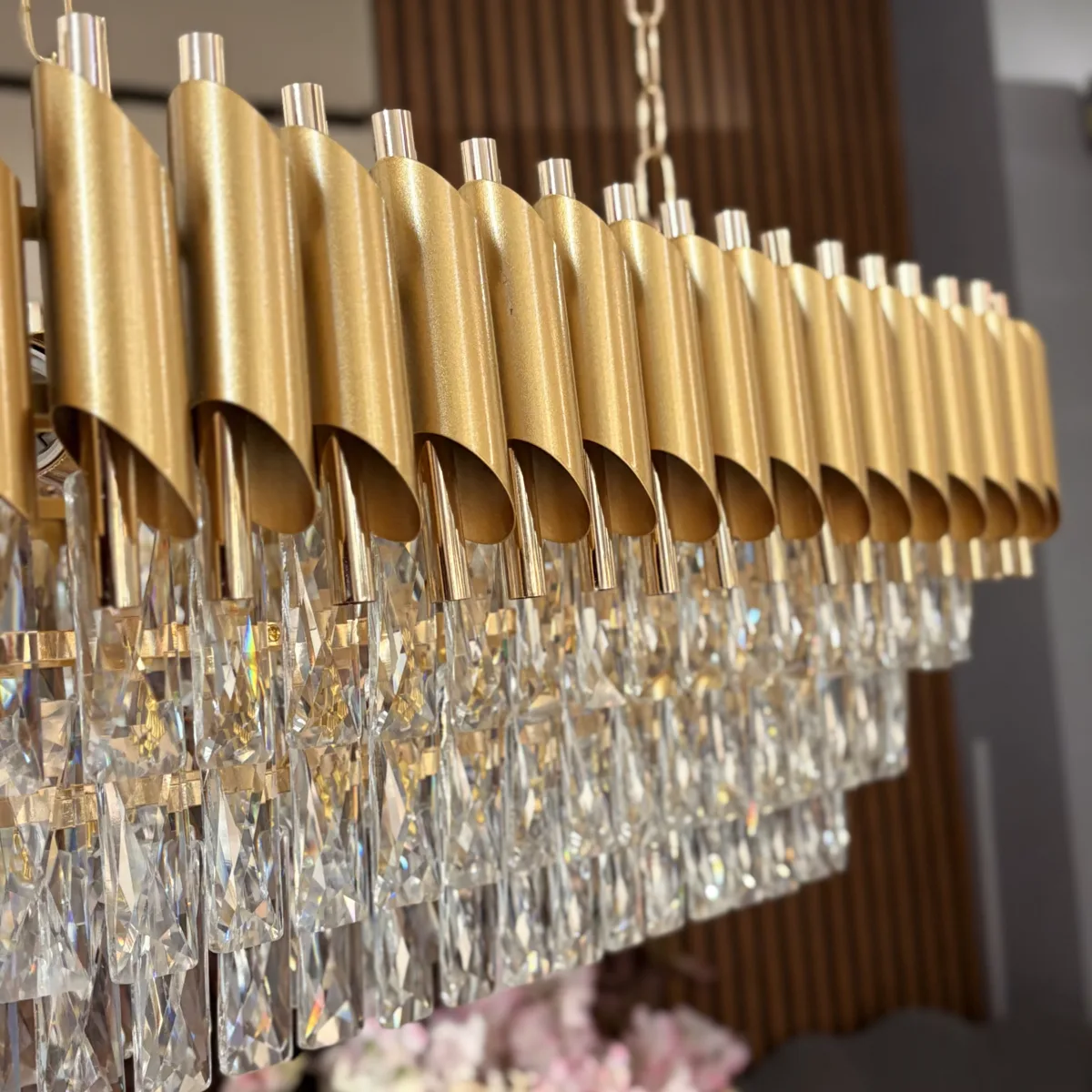 Candelabru Luxury Cristal Gold - Grand Edition 80 cm – Cristal K9 Premium și Metal Auriu, 8 Becuri E14, Design Modern pentru Dining și Living - imagine 13