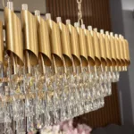 Candelabru Luxury Cristal Gold - Grand Edition 80 cm – Cristal K9 Premium și Metal Auriu, 8 Becuri E14, Design Modern pentru Dining și Living - imagine 13