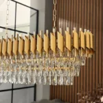 Candelabru Luxury Cristal Gold - Grand Edition 80 cm – Cristal K9 Premium și Metal Auriu, 8 Becuri E14, Design Modern pentru Dining și Living - imagine 12
