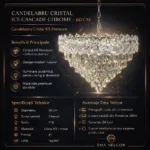 Candelabru Cristal Ice Cascade Chrome 60 cm – Cristal K9 Premium și Metal Argintiu, 8 Surse E14, Design Modern de Lux pentru Living-uri Grandioase și Lobby-uri - imagine 11