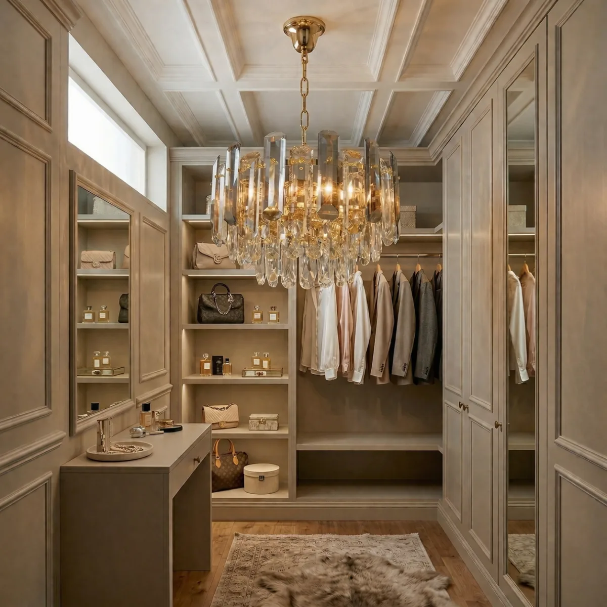 Candelabru Golden Bloom 40 cm – Cristal K9 Premium Transparent și Fumuriu, 5 Becuri E14, Design Modern de Lux pentru Living, Dormitor și Dining - imagine 3