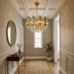 Candelabru Golden Bloom 40 cm – Cristal K9 Premium Transparent și Fumuriu, 5 Becuri E14, Design Modern de Lux pentru Living, Dormitor și Dining - imagine 4