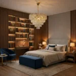 Candelabru Cristal Ice Cascade Golden 40 cm – Cristal K9 Premium și Metal Auriu, 5 Surse E14, Design Modern de Lux pentru Living, Dining și Dormitor Matrimonial - imagine 3