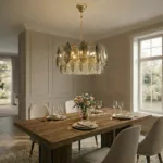 Candelabru Elegant Gold Smoke 50 cm – Cristal K9 Premium Fumuriu și Transparent, 9 Becuri E14, Design Modern de Lux pentru Living, Dining și Zone Rezidențiale - imagine 3