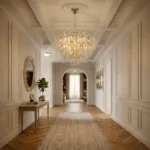 Candelabru Cristal Silver Frost 40 cm – Cristal K9 Premium și Metal Argintiu Satinat, 5 Surse E14, Design Modern Luxos pentru Dormitor, Living și Birou - imagine 3