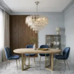 Candelabru Cristal Silver Frost 50 cm – Cristal K9 Premium și Metal Argintiu Satinat, 7 Surse E14, Design Modern de Lux pentru Living și Zone de Dining - imagine 4