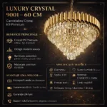 Candelabru Luxury Cristal Gold 60 cm – Cristal K9 Premium și Metal Auriu, 8 Becuri E14, Design Modern pentru Living și Dining - imagine 11
