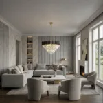 Candelabru Luxury Cristal Black 60 cm – Cristal K9 Premium și Metal Negru, 8 Surse E14, Design Modern pentru Living Generos, Lobby și Dining - imagine 4