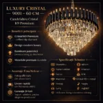 Candelabru Luxury Cristal Black 60 cm – Cristal K9 Premium și Metal Negru, 8 Surse E14, Design Modern pentru Living Generos, Lobby și Dining - imagine 11